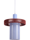 Suspension verre bleu pâle et bordeaux Ø25 cm Firenze