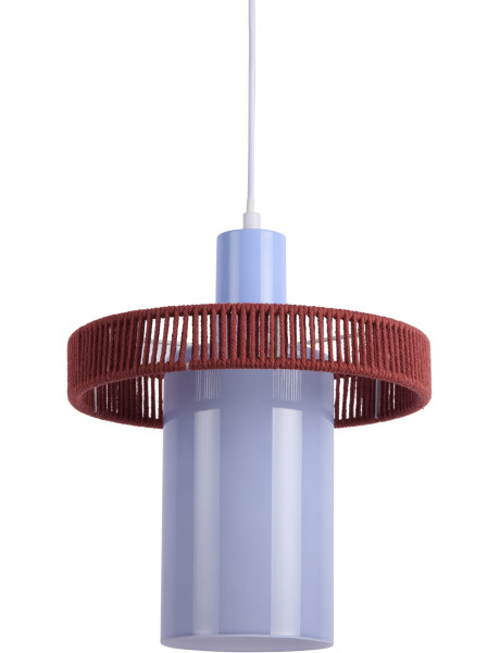 Suspension verre bleu pâle et bordeaux Ø25 cm Firenze Leitmotiv - 1