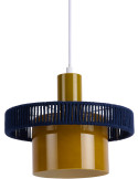 Suspension en verre et coton vert olive bleu nuit Ø25 cm Firenze