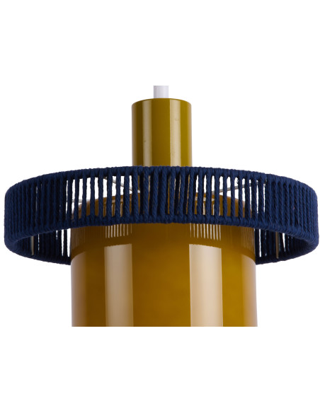 Suspension en verre et coton vert olive bleu nuit Ø25 cm Firenze Leitmotiv - 2