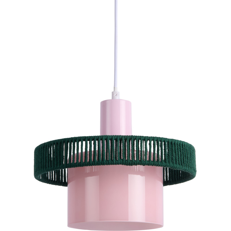 Suspension en verre rose poudré et vert sapin Ø25 cm Firenze Leitmotiv - 1