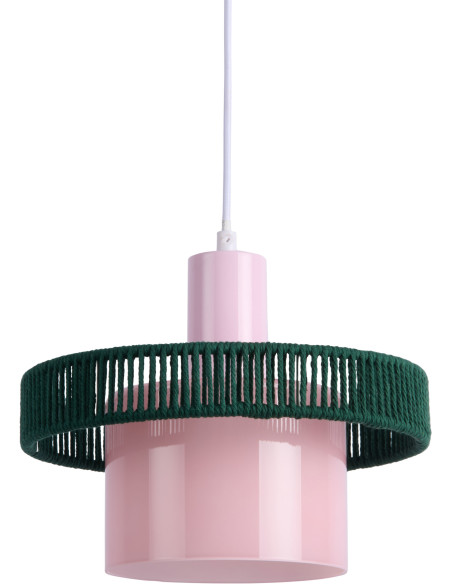 Suspension en verre rose poudré et vert sapin Ø25 cm Firenze Leitmotiv - 1