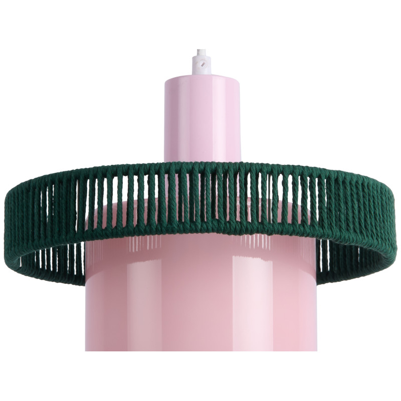 Suspension en verre rose poudré et vert sapin Ø25 cm Firenze Leitmotiv - 2