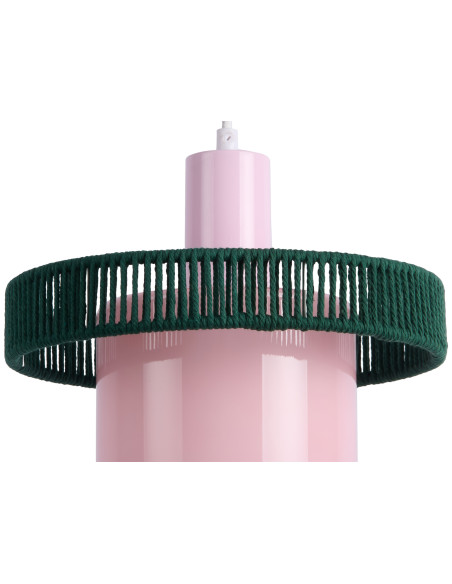 Suspension en verre rose poudré et vert sapin Ø25 cm Firenze Leitmotiv - 2