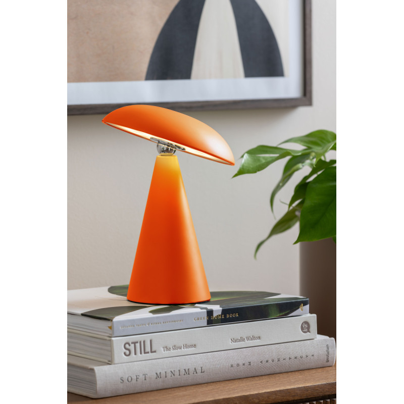 Lampe nomade LED rechargeable orange en mélamine 21 cm Phoebe Leitmotiv - 2