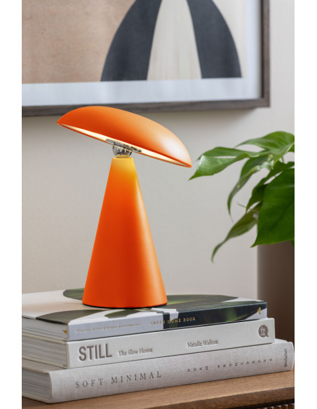 Lampe nomade LED rechargeable orange en mélamine 21 cm Phoebe Leitmotiv - 2