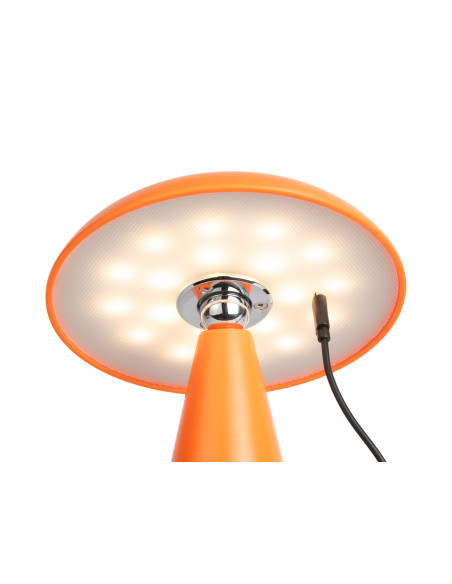 Lampe nomade LED rechargeable orange en mélamine 21 cm Phoebe Leitmotiv - 5