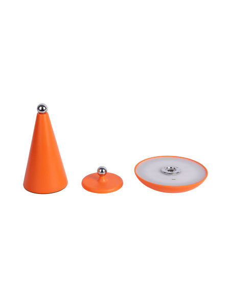Lampe nomade LED rechargeable orange en mélamine 21 cm Phoebe Leitmotiv - 6
