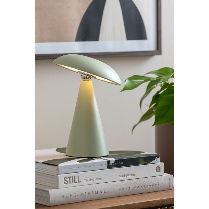 Lampe LED rechargeable vert sauge en mélamine 21 cm Phoebe Leitmotiv - 2