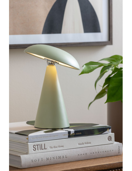 Lampe LED rechargeable vert sauge en mélamine 21 cm Phoebe Leitmotiv - 2