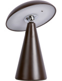 Lampe champignon LED rechargeable marron chocolat en mélamine 21 cm Phoebe