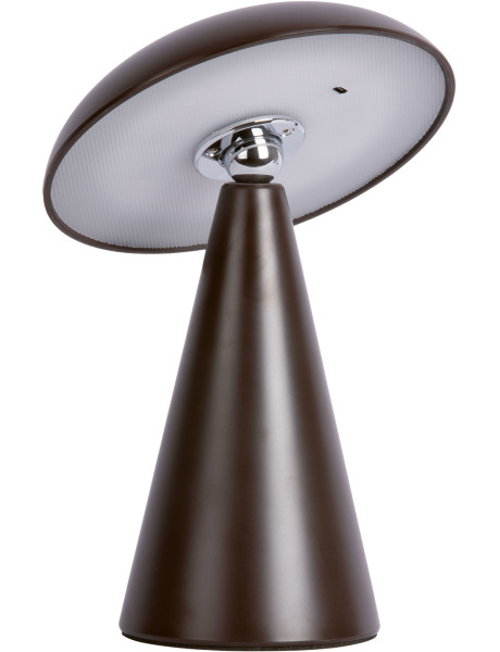 Lampe champignon LED rechargeable marron chocolat en mélamine 21 cm Phoebe Leitmotiv - 1