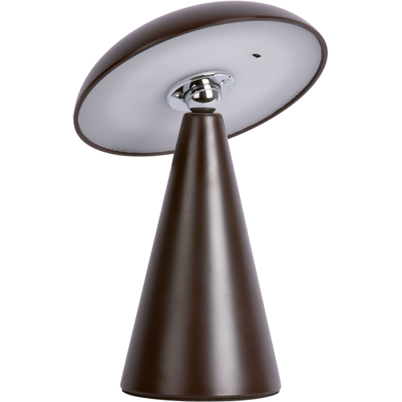 Lampe champignon LED rechargeable marron chocolat en mélamine 21 cm Phoebe Leitmotiv - 1