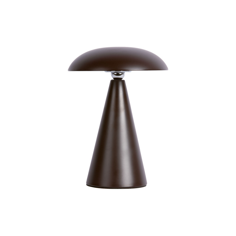 Lampe champignon LED rechargeable marron chocolat en mélamine 21 cm Phoebe Leitmotiv - 3