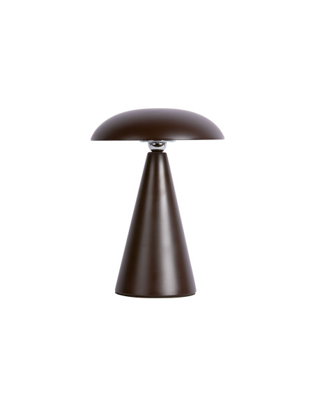 Lampe champignon LED rechargeable marron chocolat en mélamine 21 cm Phoebe Leitmotiv - 3