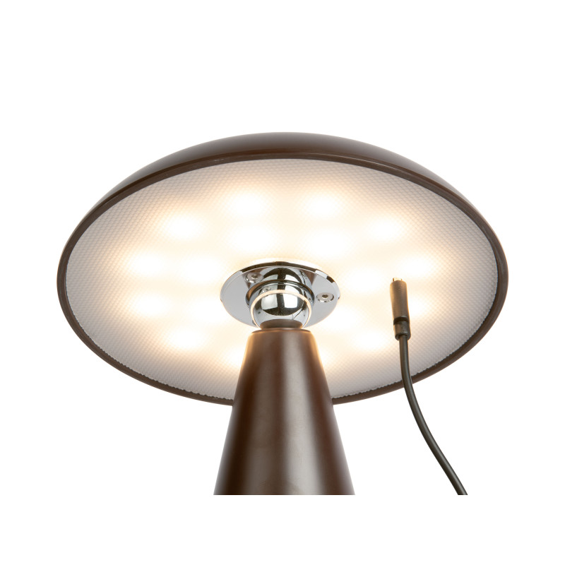 Lampe champignon LED rechargeable marron chocolat en mélamine 21 cm Phoebe Leitmotiv - 5