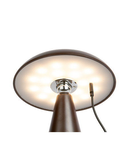 Lampe champignon LED rechargeable marron chocolat en mélamine 21 cm Phoebe Leitmotiv - 5