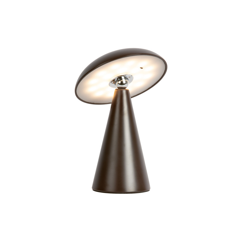 Lampe champignon LED rechargeable marron chocolat en mélamine 21 cm Phoebe Leitmotiv - 4