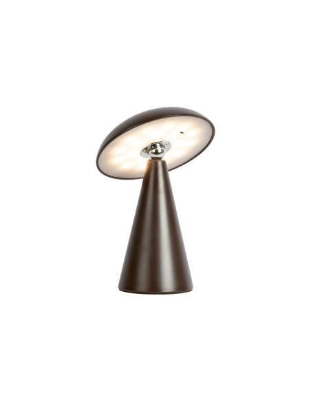 Lampe champignon LED rechargeable marron chocolat en mélamine 21 cm Phoebe Leitmotiv - 4
