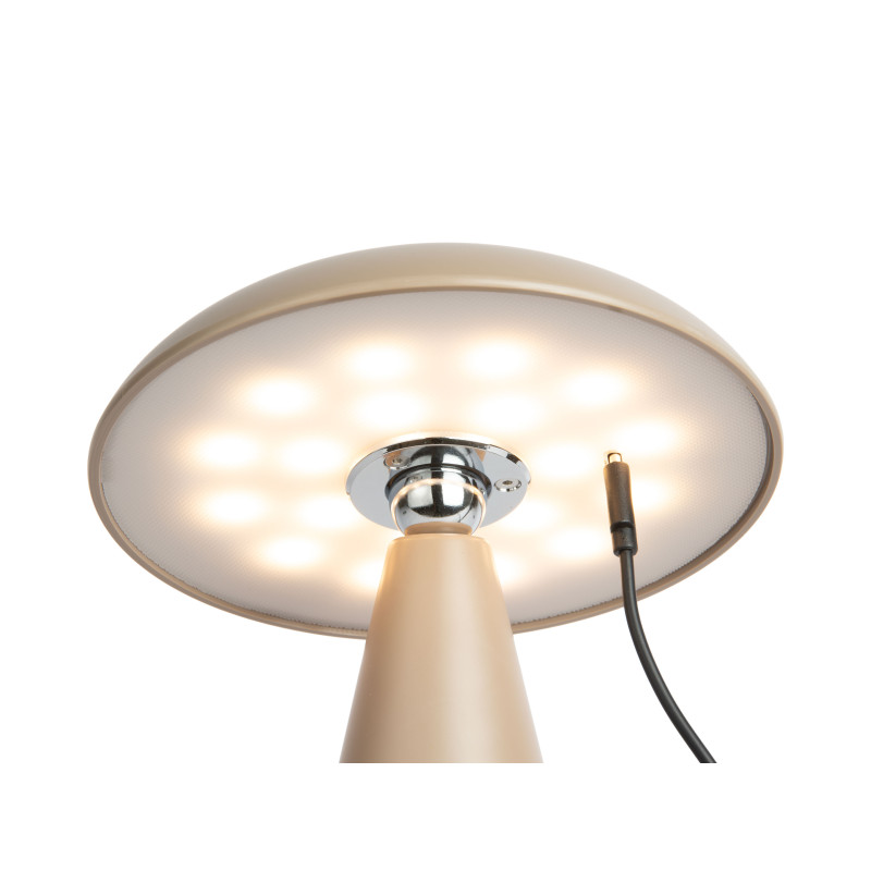 Lampe champignon LED rechargeable taupe 21 cm Phoebe Leitmotiv - 5