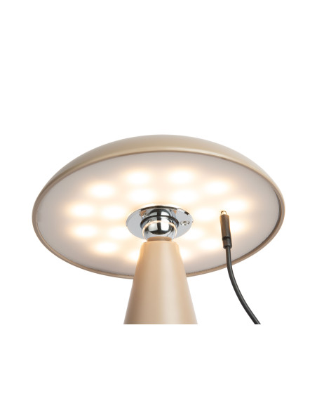 Lampe champignon LED rechargeable taupe 21 cm Phoebe Leitmotiv - 5