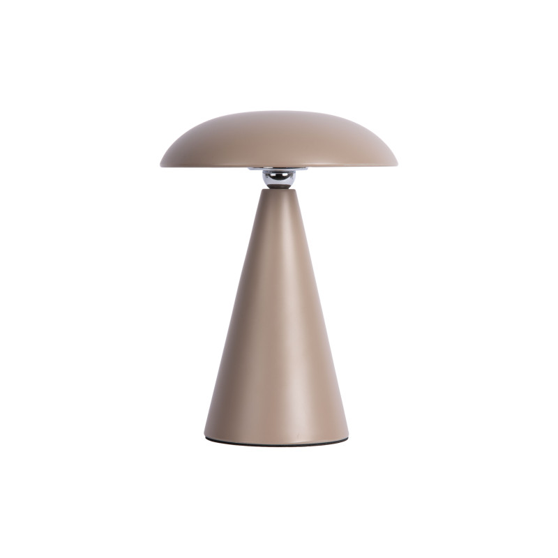 Lampe champignon LED rechargeable taupe 21 cm Phoebe Leitmotiv - 3