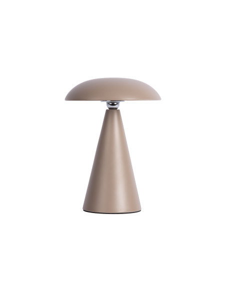 Lampe champignon LED rechargeable taupe 21 cm Phoebe Leitmotiv - 3