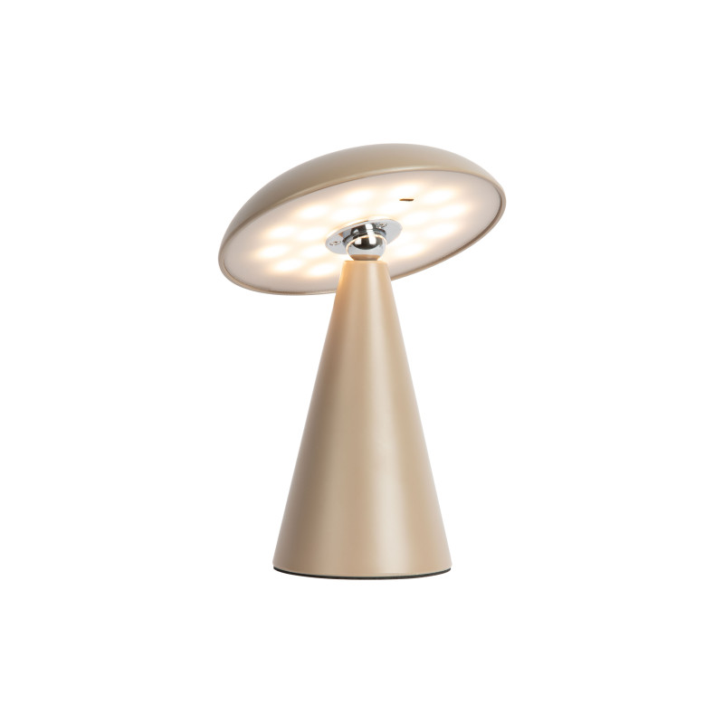 Lampe champignon LED rechargeable taupe 21 cm Phoebe Leitmotiv - 4