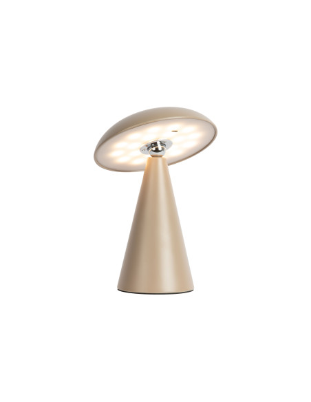 Lampe champignon LED rechargeable taupe 21 cm Phoebe Leitmotiv - 4