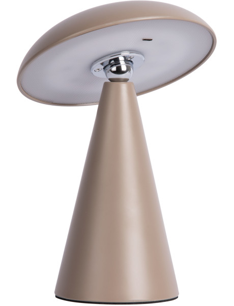 Lampe champignon LED rechargeable taupe 21 cm Phoebe Leitmotiv - 1