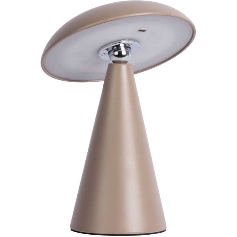 Lampe champignon LED rechargeable taupe 21 cm Phoebe Leitmotiv - 1