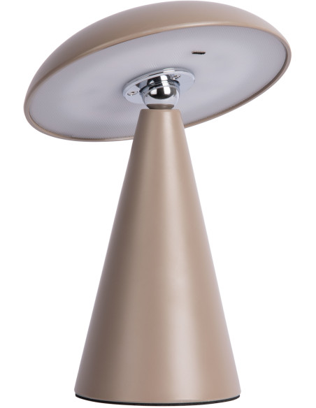 Lampe champignon LED rechargeable taupe 21 cm Phoebe Leitmotiv - 1