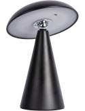 Lampe champignon LED rechargeable noire en mélamine Ø15,5 x H21 cm Phoebe