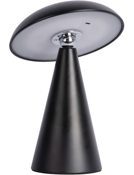 Lampe champignon LED rechargeable noire en mélamine Ø15,5 x H21 cm Phoebe Leitmotiv - 1