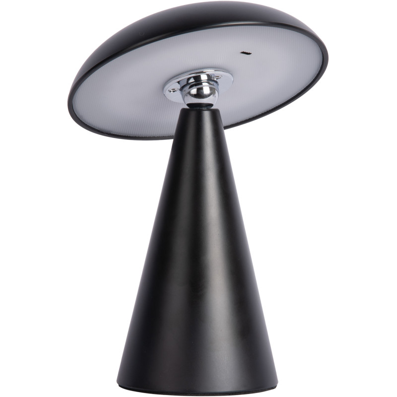 Lampe champignon LED rechargeable noire en mélamine Ø15,5 x H21 cm Phoebe Leitmotiv - 1