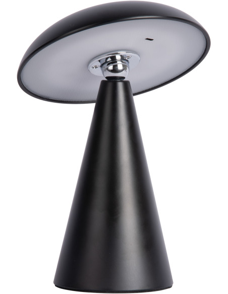 Lampe champignon LED rechargeable noire en mélamine Ø15,5 x H21 cm Phoebe Leitmotiv - 1