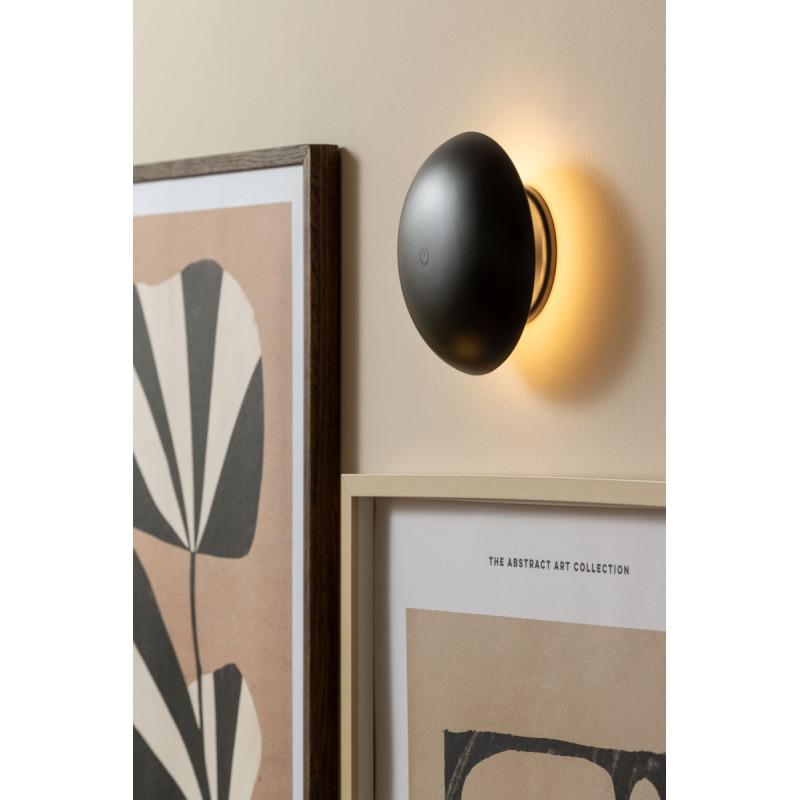 Lampe champignon LED rechargeable noire en mélamine Ø15,5 x H21 cm Phoebe Leitmotiv - 7