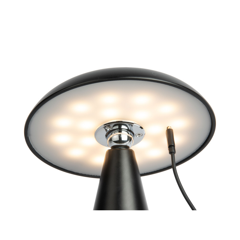 Lampe champignon LED rechargeable noire en mélamine Ø15,5 x H21 cm Phoebe Leitmotiv - 5