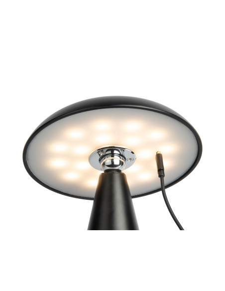 Lampe champignon LED rechargeable noire en mélamine Ø15,5 x H21 cm Phoebe Leitmotiv - 5
