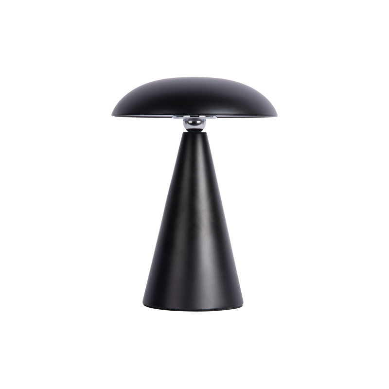 Lampe champignon LED rechargeable noire en mélamine Ø15,5 x H21 cm Phoebe Leitmotiv - 3