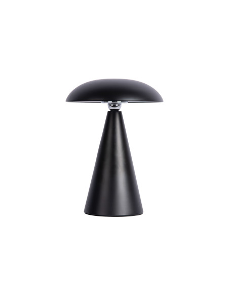 Lampe champignon LED rechargeable noire en mélamine Ø15,5 x H21 cm Phoebe Leitmotiv - 3