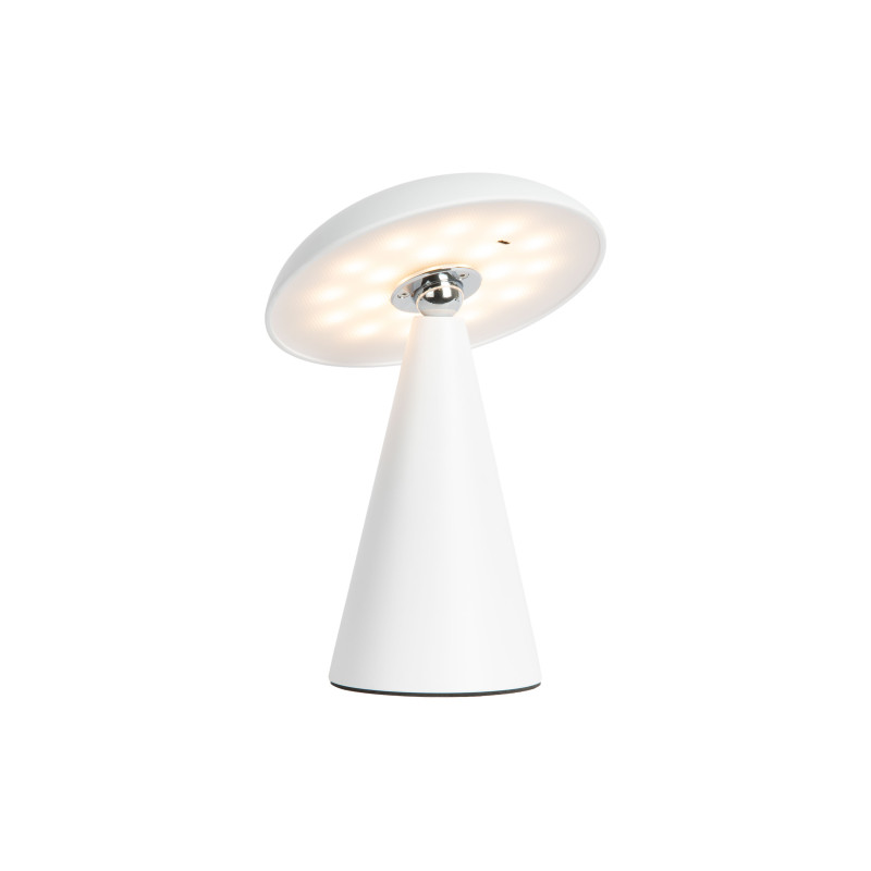 Lampe champignon LED rechargeable blanche en mélamine Ø15,5 x H21 cm Phoebe Leitmotiv - 4