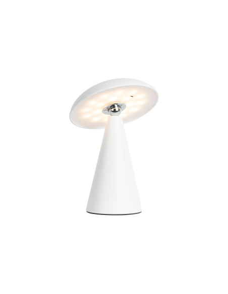 Lampe champignon LED rechargeable blanche en mélamine Ø15,5 x H21 cm Phoebe Leitmotiv - 4