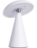 Lampe champignon LED rechargeable blanche en mélamine Ø15,5 x H21 cm Phoebe
