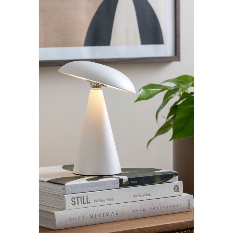 Lampe champignon LED rechargeable blanche en mélamine Ø15,5 x H21 cm Phoebe Leitmotiv - 2