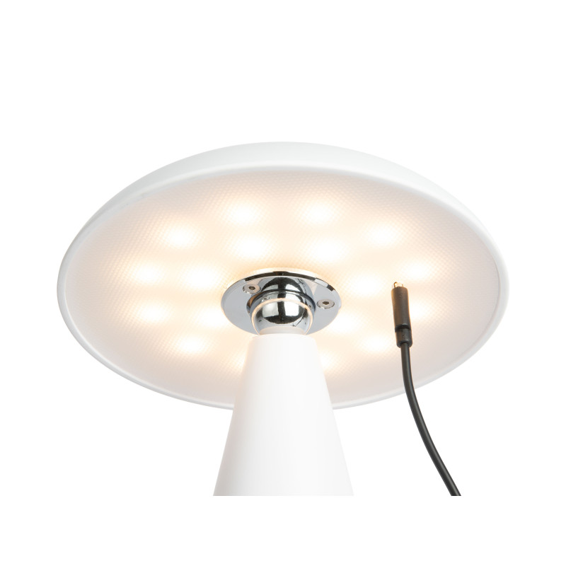 Lampe champignon LED rechargeable blanche en mélamine Ø15,5 x H21 cm Phoebe Leitmotiv - 5