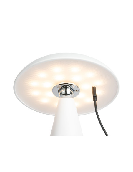 Lampe champignon LED rechargeable blanche en mélamine Ø15,5 x H21 cm Phoebe Leitmotiv - 5