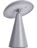 Lampe champignon LED rechargeable gris acier Ø15,5 x H21 cm Phoebe