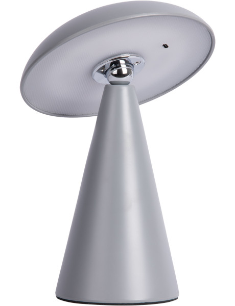 Lampe champignon LED rechargeable gris acier Ø15,5 x H21 cm Phoebe Leitmotiv - 1