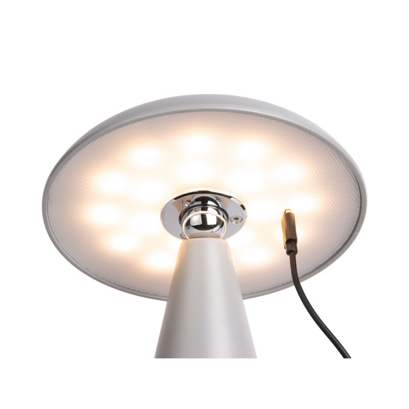 Lampe champignon LED rechargeable gris acier Ø15,5 x H21 cm Phoebe Leitmotiv - 5